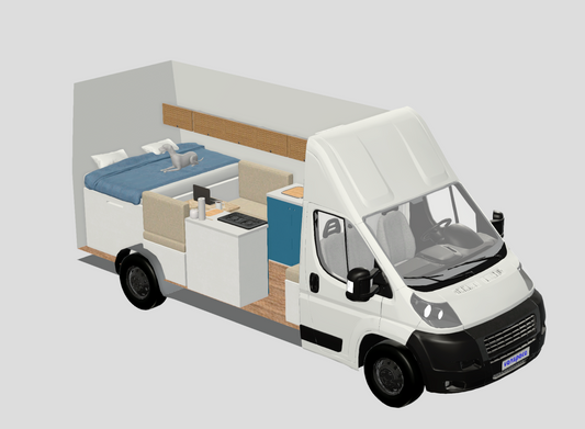 a 3D model of a campervan 